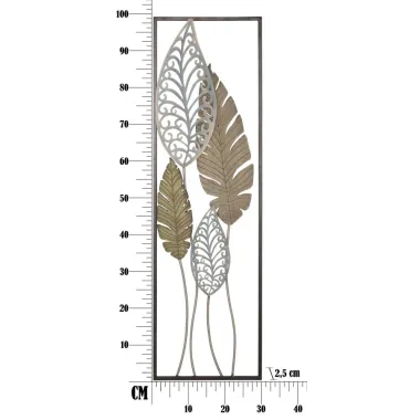 Panel ze stali i drewna Liście -B- 30,5 x 2,5 x 99,5 cm